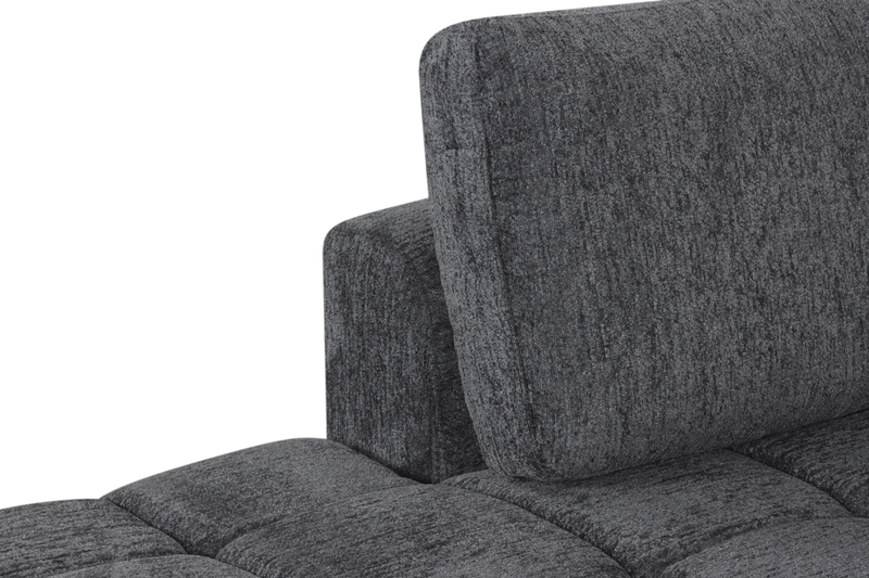 Sofa sectionnel-lit de gauche Moonlight 2 pièces avec fauteuil long de rangement - gris