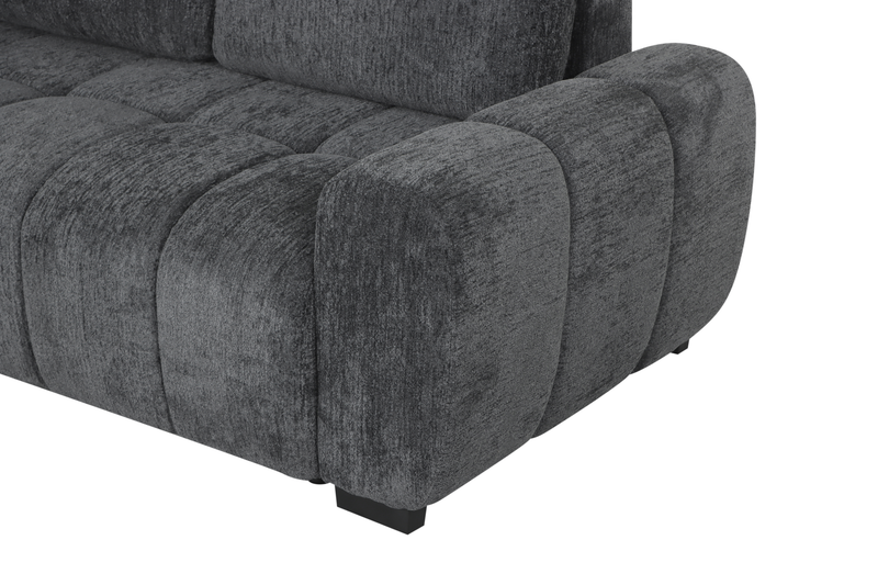 Sofa sectionnel-lit de gauche Moonlight 2 pièces avec fauteuil long de rangement - gris