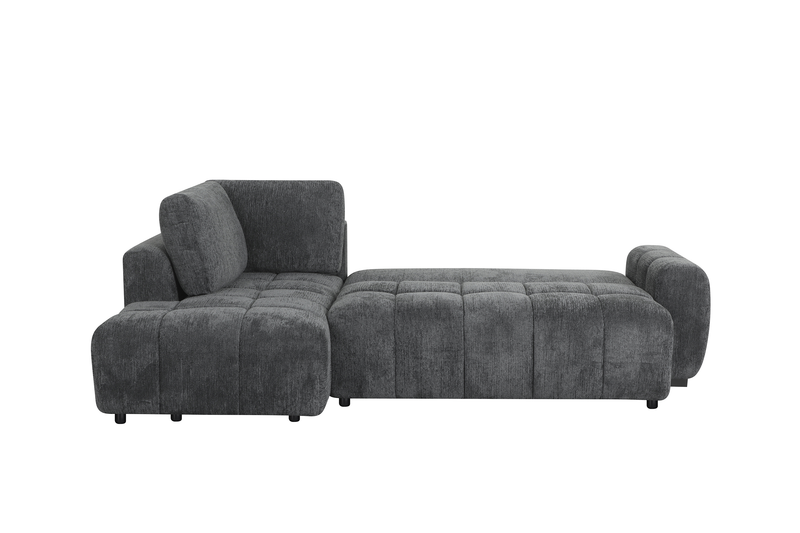 Sofa sectionnel-lit de gauche Moonlight 2 pièces avec fauteuil long de rangement - gris
