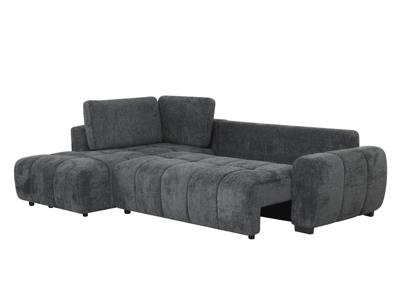 Sofa sectionnel-lit de gauche Moonlight 2 pièces avec fauteuil long de rangement - gris