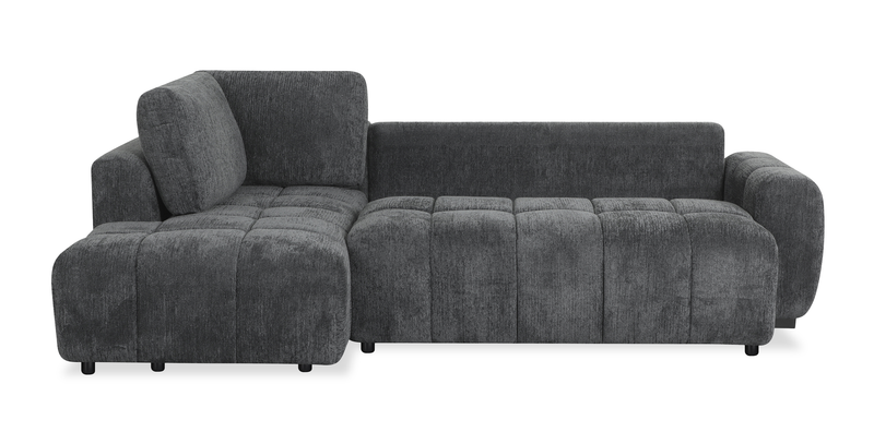 Sofa sectionnel-lit de gauche Moonlight 2 pièces avec fauteuil long de rangement - gris