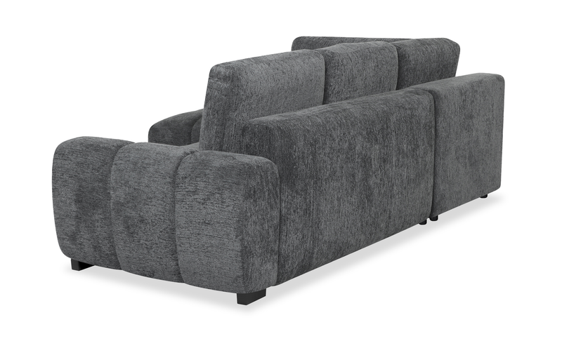 Sofa sectionnel-lit de gauche Moonlight 2 pièces avec fauteuil long de rangement - gris