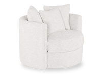  Fauteuil d’appoint pivotant personnalisable Nest de Sofa Lab de 42 po fabriqué au Canada en tissu - Teddy Snow