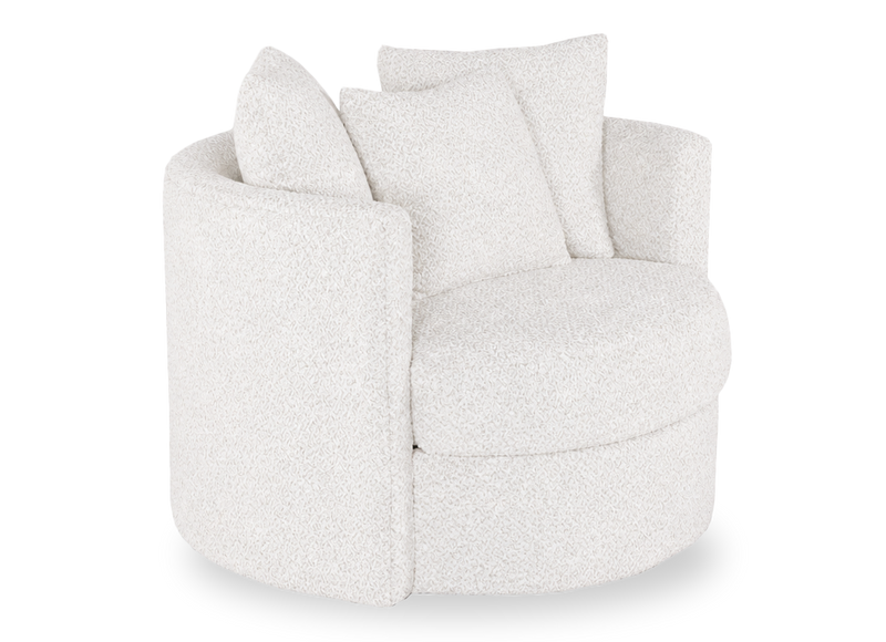  Fauteuil d’appoint pivotant personnalisable Nest de Sofa Lab de 42 po fabriqué au Canada en tissu - Teddy Snow