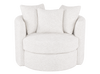 Made in Canada Sofa Lab Customizable Nest 42" Fabric Swivel Accent Chair – Teddy Snow  | Fauteuil d’appoint pivotant personnalisable Nest de Sofa Lab de 42 po fabriqué au Canada en tissu - Teddy Snow