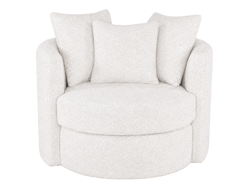  Fauteuil d’appoint pivotant personnalisable Nest de Sofa Lab de 42 po fabriqué au Canada en tissu - Teddy Snow