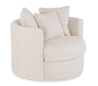 Fauteuil d’appoint pivotant personnalisable Nest de Sofa Lab de 42 po fabriqué au Canada en tissu - Chenille White
