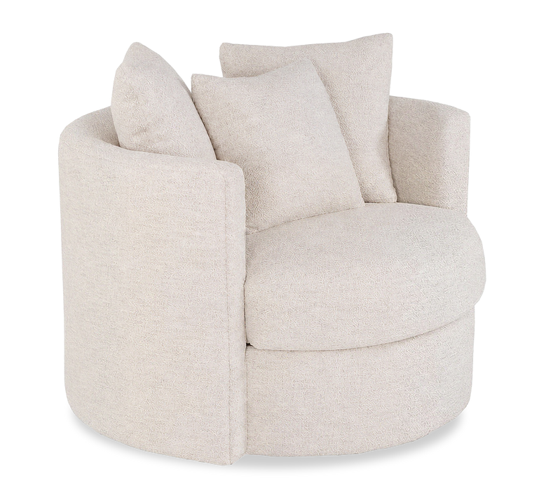 Fauteuil d’appoint pivotant personnalisable Nest de Sofa Lab de 42 po fabriqué au Canada en tissu - Chenille White 