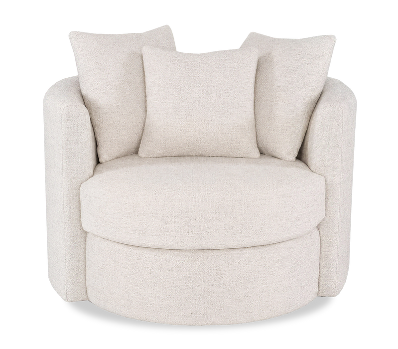 Fauteuil d’appoint pivotant personnalisable Nest de Sofa Lab de 42 po fabriqué au Canada en tissu - Chenille White 