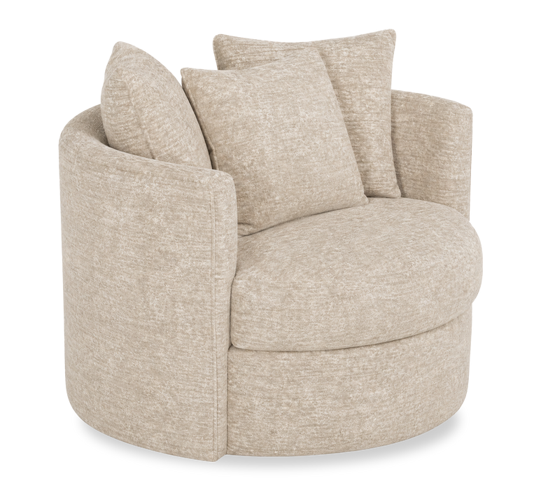Fauteuil d’appoint pivotant personnalisable Nest de Sofa Lab de 42 po fabriqué au Canada en tissu - Plush Parchment