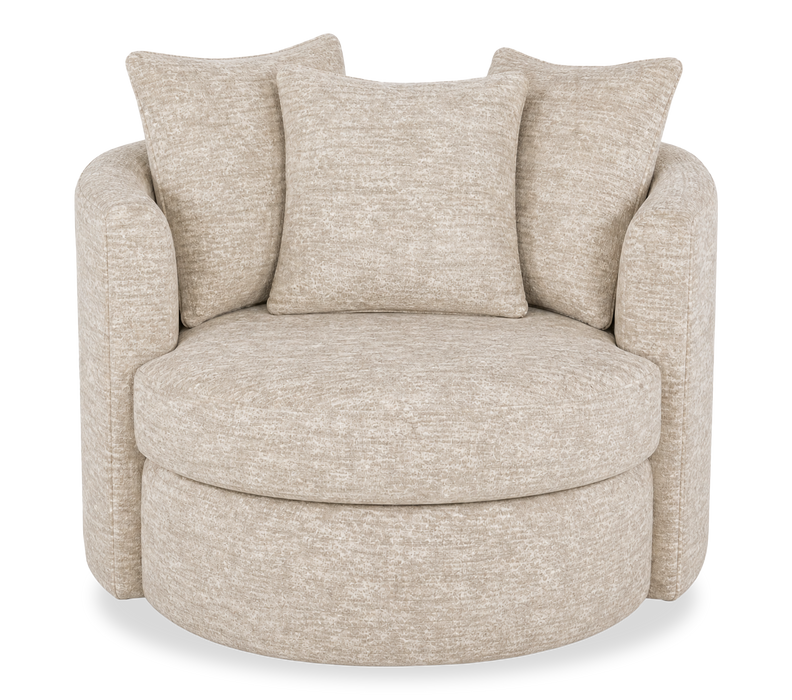 Fauteuil d’appoint pivotant personnalisable Nest de Sofa Lab de 42 po fabriqué au Canada en tissu - Plush Parchment