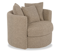  Fauteuil d’appoint pivotant personnalisable Nest de Sofa Lab de 42 po fabriqué au Canada en tissu - Chenille Praline