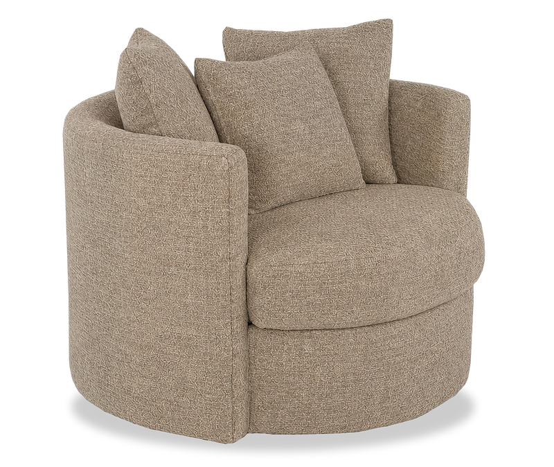 Fauteuil d’appoint pivotant personnalisable Nest de Sofa Lab de 42 po fabriqué au Canada en tissu - Chenille Praline