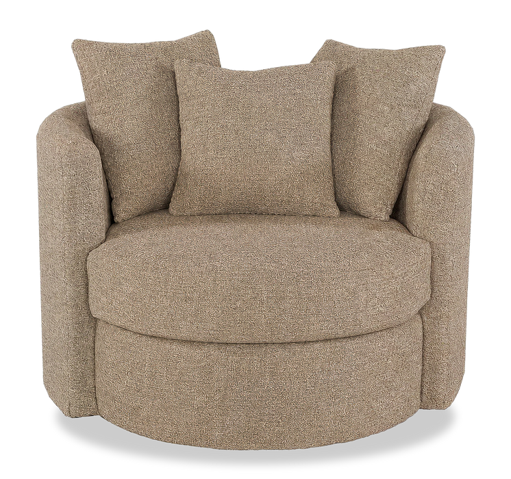 Fauteuil d’appoint pivotant personnalisable Nest de Sofa Lab de 42 po fabriqué au Canada en tissu - Chenille Praline