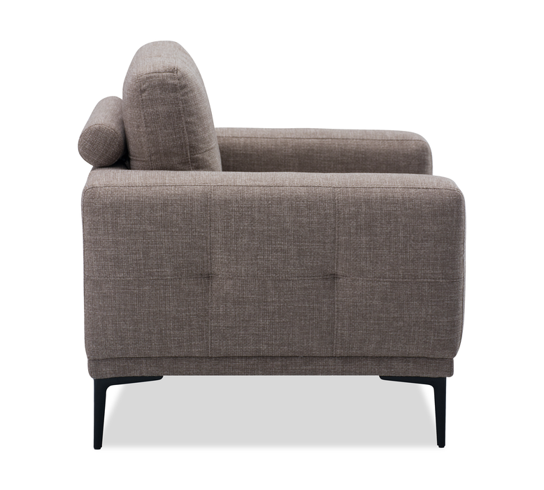 Fauteuil Nola de 39 po en tissu avec coussin de dossier amovible - moka