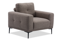 Fauteuil Nola de 39 po en tissu avec coussin de dossier amovible - moka