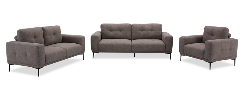 Fauteuil Nola de 39 po en tissu avec coussin de dossier amovible - moka