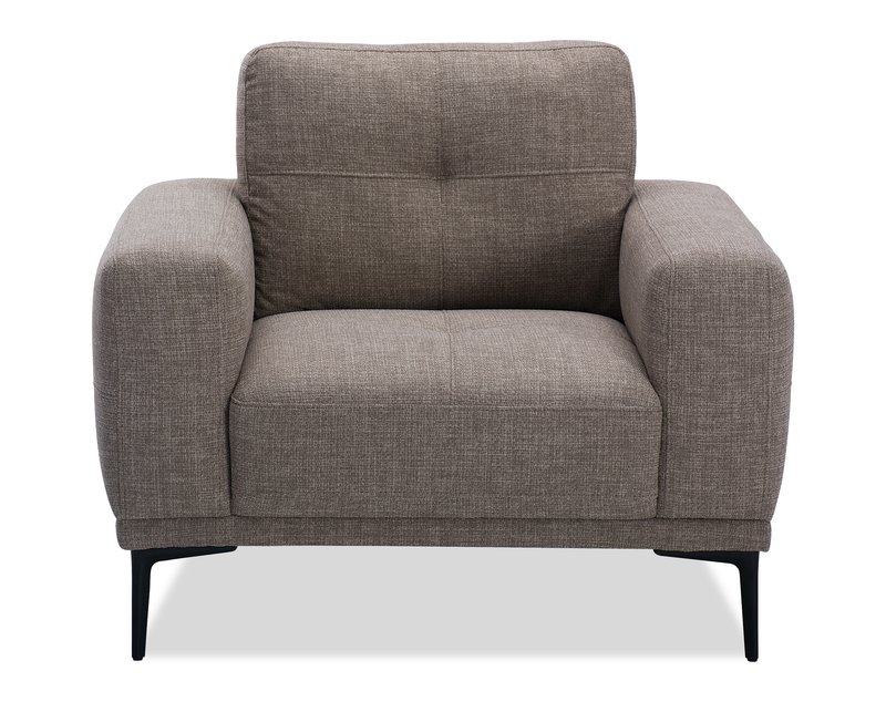Fauteuil Nola de 39 po en tissu avec coussin de dossier amovible - moka