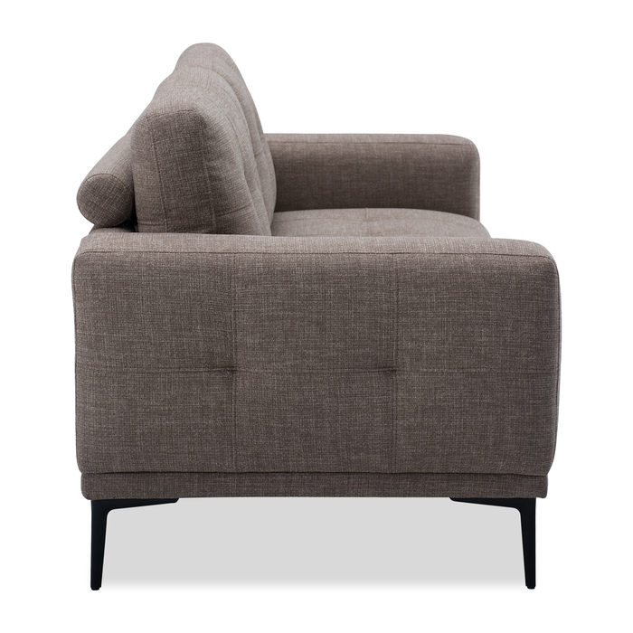 Sofa Nola de 79,5 po en tissu avec coussins de dossier amovibles - moka