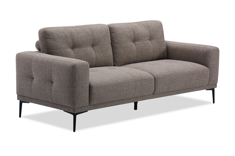 Sofa Nola de 79,5 po en tissu avec coussins de dossier amovibles - moka