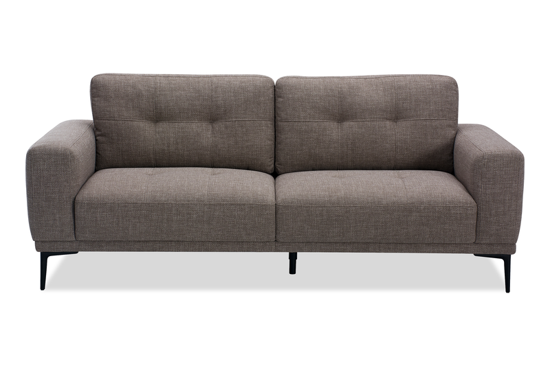 Sofa Nola de 79,5 po en tissu avec coussins de dossier amovibles - moka