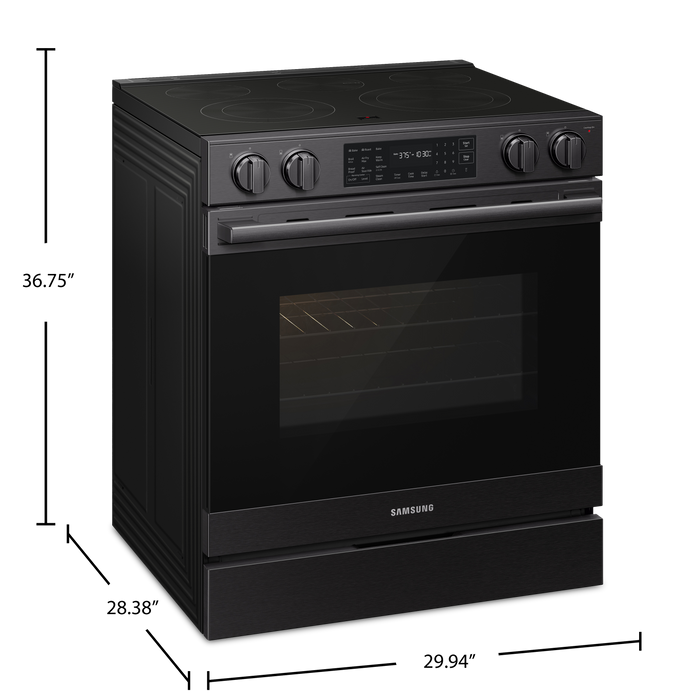 Cuisinière électrique encastrée Samsung de 6,3 pi3 avec friture à air Air Fry Max - acier inoxydable noir mat - NSE80H63SEAC