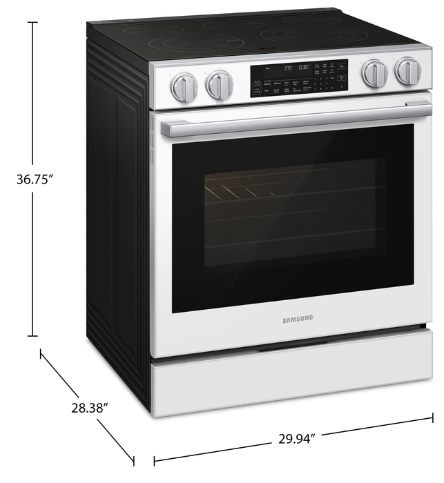 Cuisinière intelligente électrique encastrée Samsung de 6,3 pi3 avec friture à air Air Fry Max - blanche - NSE90H63SWAC