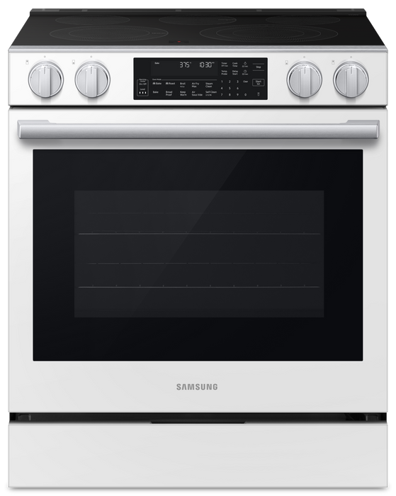 Cuisinière intelligente électrique encastrée Samsung de 6,3 pi3 avec friture à air Air Fry Max - blanche - NSE90H63SWAC