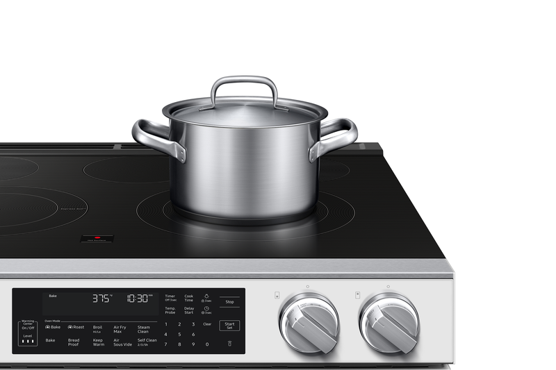 Cuisinière intelligente électrique encastrée Samsung de 6,3 pi3 avec friture à air Air Fry Max - blanche - NSE90H63SWAC