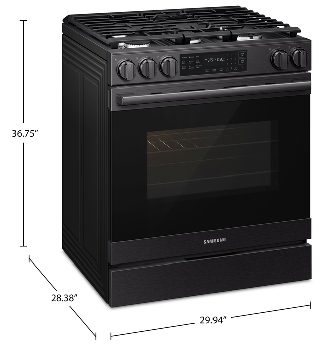 Cuisinière encastrée Samsung de 6 pi3 à convection véritable avec friture à air Air Fry Max - acier inoxydable noir mat - NSG80H60SEAA