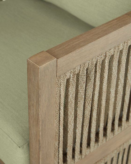Fauteuils Oasis pour la terrasse à l’extérieur - ensemble de 2, eucalyptus, NuvellaMD, résistants aux intempéries - naturels et verts