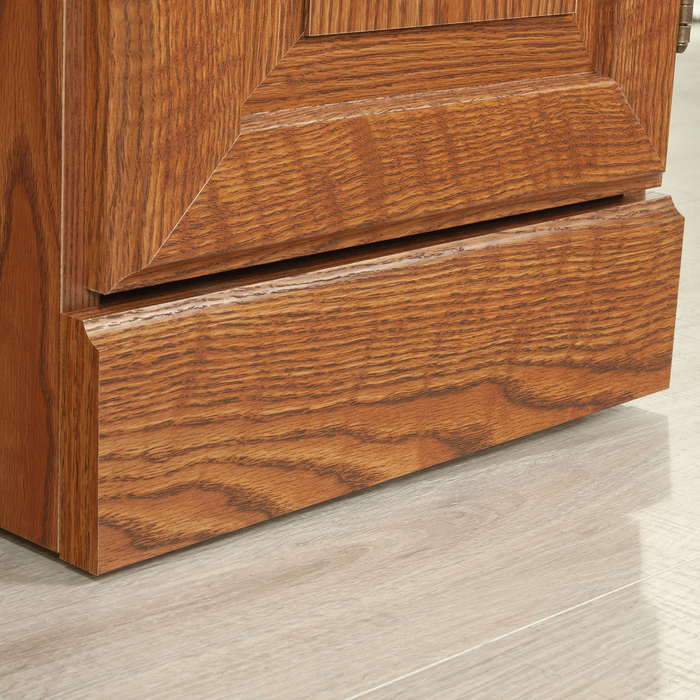 Bureau Orchard Hills de 42,6 po avec crédence et rangement - chêne Carolina