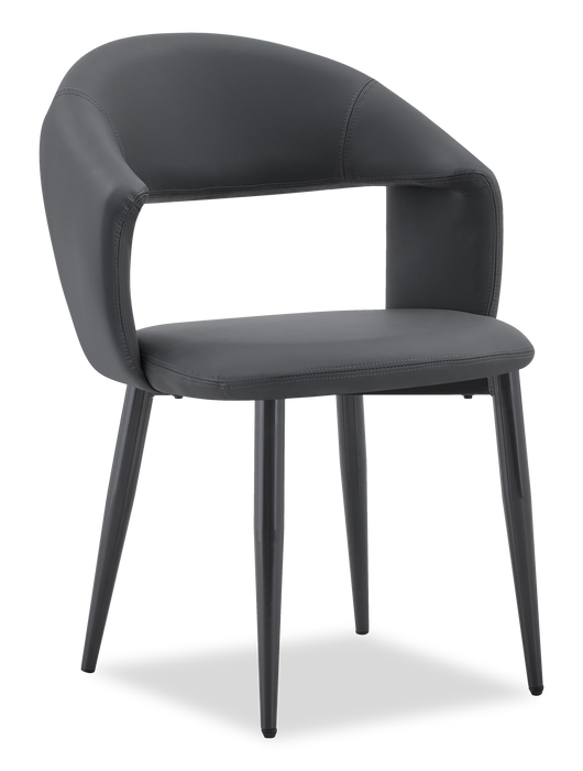Chaise de salle à manger Orion en tissu de cuir végétalien et en métal - anthracite