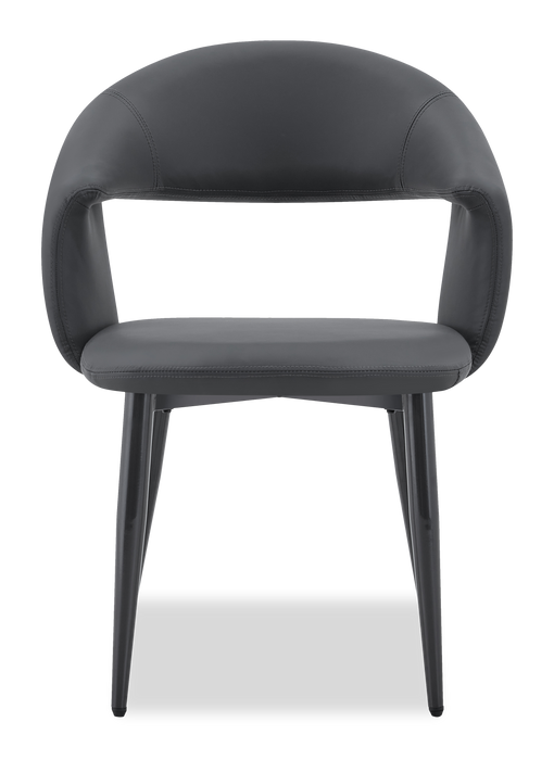 Chaise de salle à manger Orion en tissu de cuir végétalien et en métal - anthracite