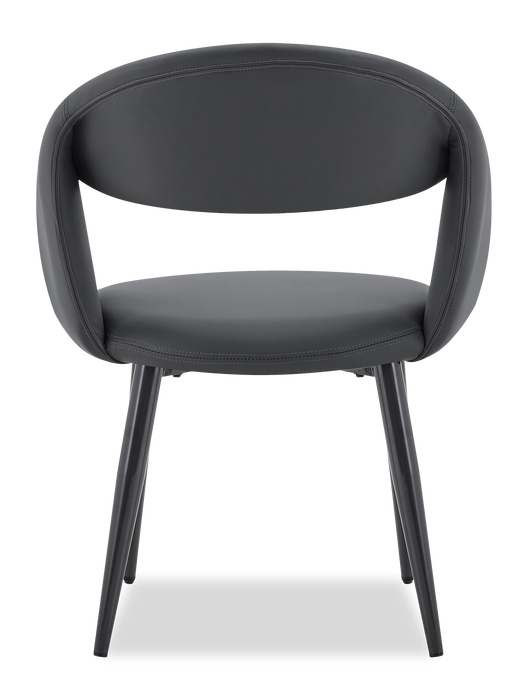 Chaise de salle à manger Orion en tissu de cuir végétalien et en métal - anthracite