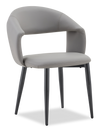 Chaise de salle à manger Orion en tissu de cuir végétalien et en métal - grise