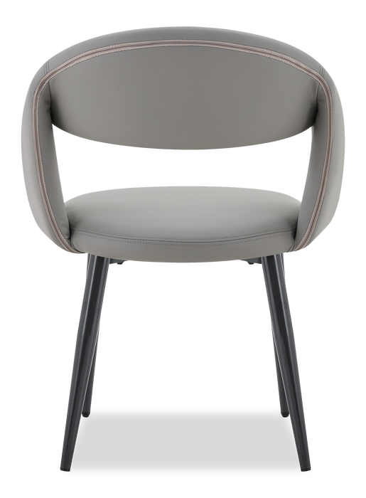 Chaise de salle à manger Orion en tissu de cuir végétalien et en métal - grise