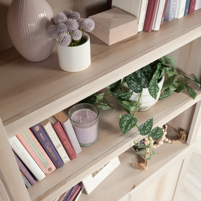 Bibliothèque Oryn de 35,28 po à 5 tablettes avec rangement - érable Pacifique