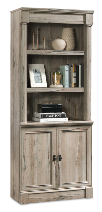 Bibliothèque traditionnelle Palladia de 29,37 po avec armoire de rangement - chêne fendu