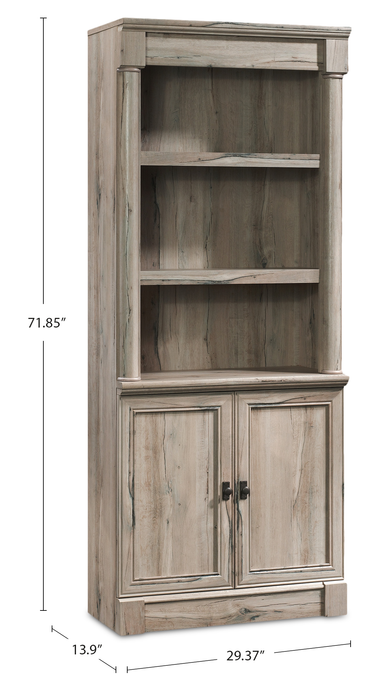 Bibliothèque traditionnelle Palladia de 29,37 po avec armoire de rangement - chêne fendu
