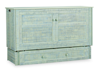 Armoire-lit Parker avec matelas en mousse à mémoire de forme à ressorts ensachés, écume de mer - format grand lit