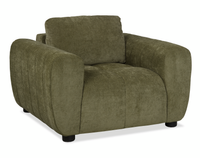 Fauteuil Pebble de 45 po fabriqué au Canada en tissu avec coussins décoratifs assortis - vert