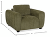 Made in Canada Pebble 45" Fabric Chair with Matching Accent Pillows - Green | Fauteuil Pebble de 45 po fabriqué au Canada en tissu avec coussins décoratifs assortis - vert