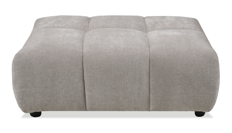 Pouf Pebble de 42 po fabriqué au Canada en tissu - gris