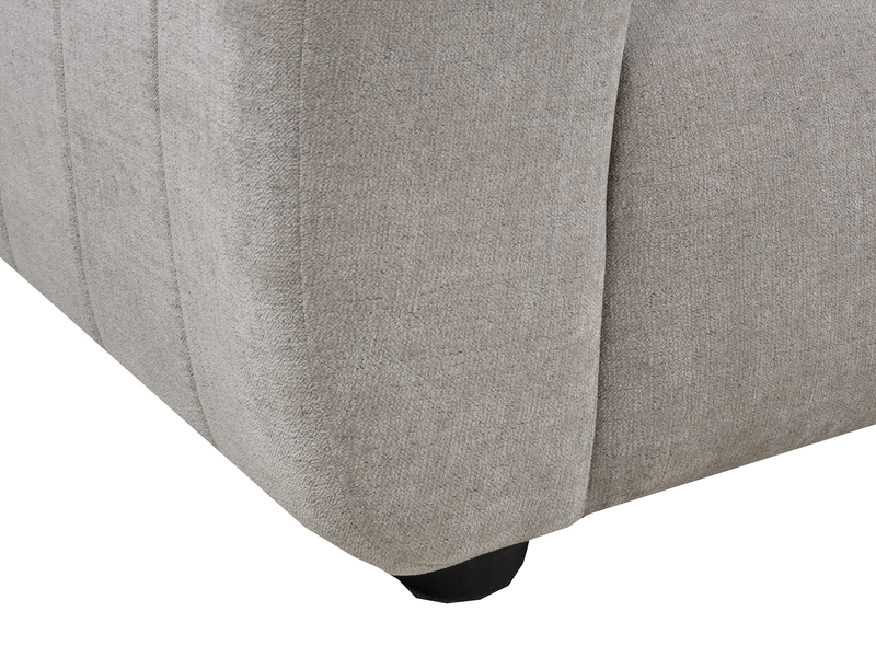 Sofa Pebble de 96 po fabriqué au Canada en tissu avec coussins décoratifs assortis - gris