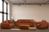 Made in Canada Pebble 45" Fabric Chair with Matching Accent Pillows - Orange | Fauteuil Pebble de 45 po fabriqué au Canada en tissu avec coussins décoratifs assortis - orange