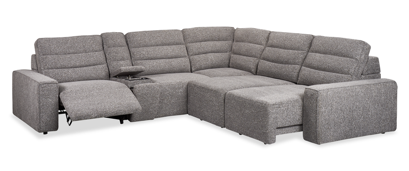 Sofa sectionnel Prestige de Shaquille O’Neal Home 6 pièces avec inclinaison et coulissement électrique - gris