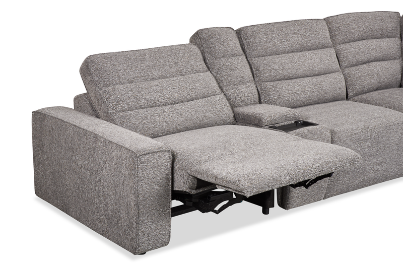 Sofa sectionnel Prestige de Shaquille O’Neal Home 6 pièces avec inclinaison et coulissement électrique - gris