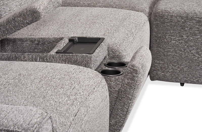 Sofa sectionnel Prestige de Shaquille O’Neal Home 6 pièces avec inclinaison et coulissement électrique - gris