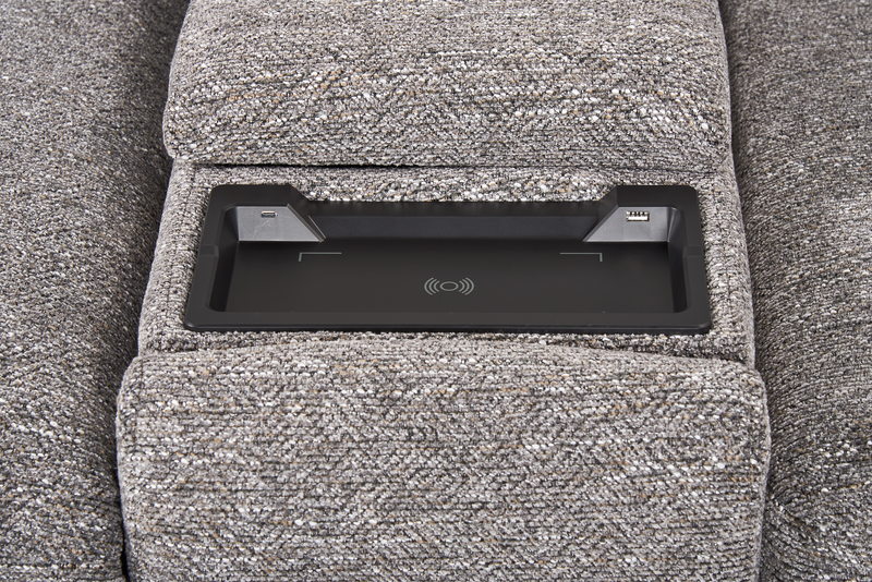 Sofa sectionnel Prestige de Shaquille O’Neal Home 6 pièces avec inclinaison et coulissement électrique - gris